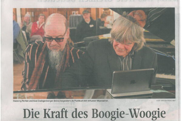 Boogie Woogie mit Axel Zwingenberger und Henning Pertiet auf dem Büchtmannshof  - Bericht aus der Celleschen Zeitung - 04.02.2025