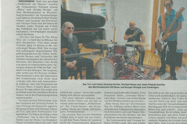 Blues & Boogie Woogie auf dem Büchtmannshof  - Bericht aus der Celleschen Zeitung - 16.07.2024