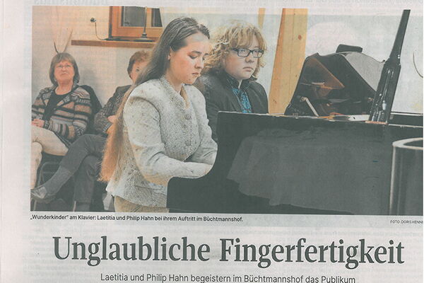Weltklassik mit dem Duo Laetitia Hahn & Philip Hahn - Bericht aus der Celleschen Zeitung - 19.02.2025